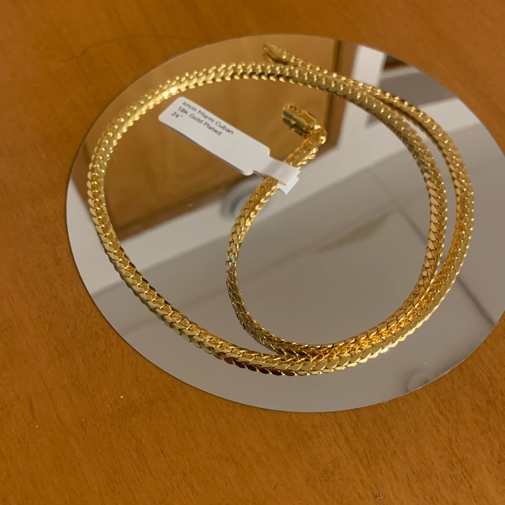 4mm Miami Cuban 18k Gold Plated 24“